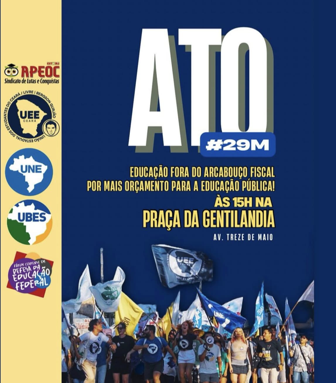 LUTA – ADUFC adere ao ato nacional da Educação dia 29/05 e convoca docentes