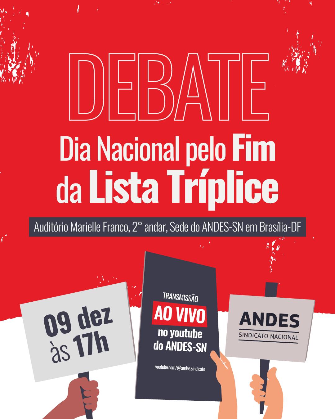 AUTONOMIA UNIVERSITÁRIA – ANDES-SN realiza debate no Dia Nacional pelo Fim da Lista Tríplice; ADUFC é convidada