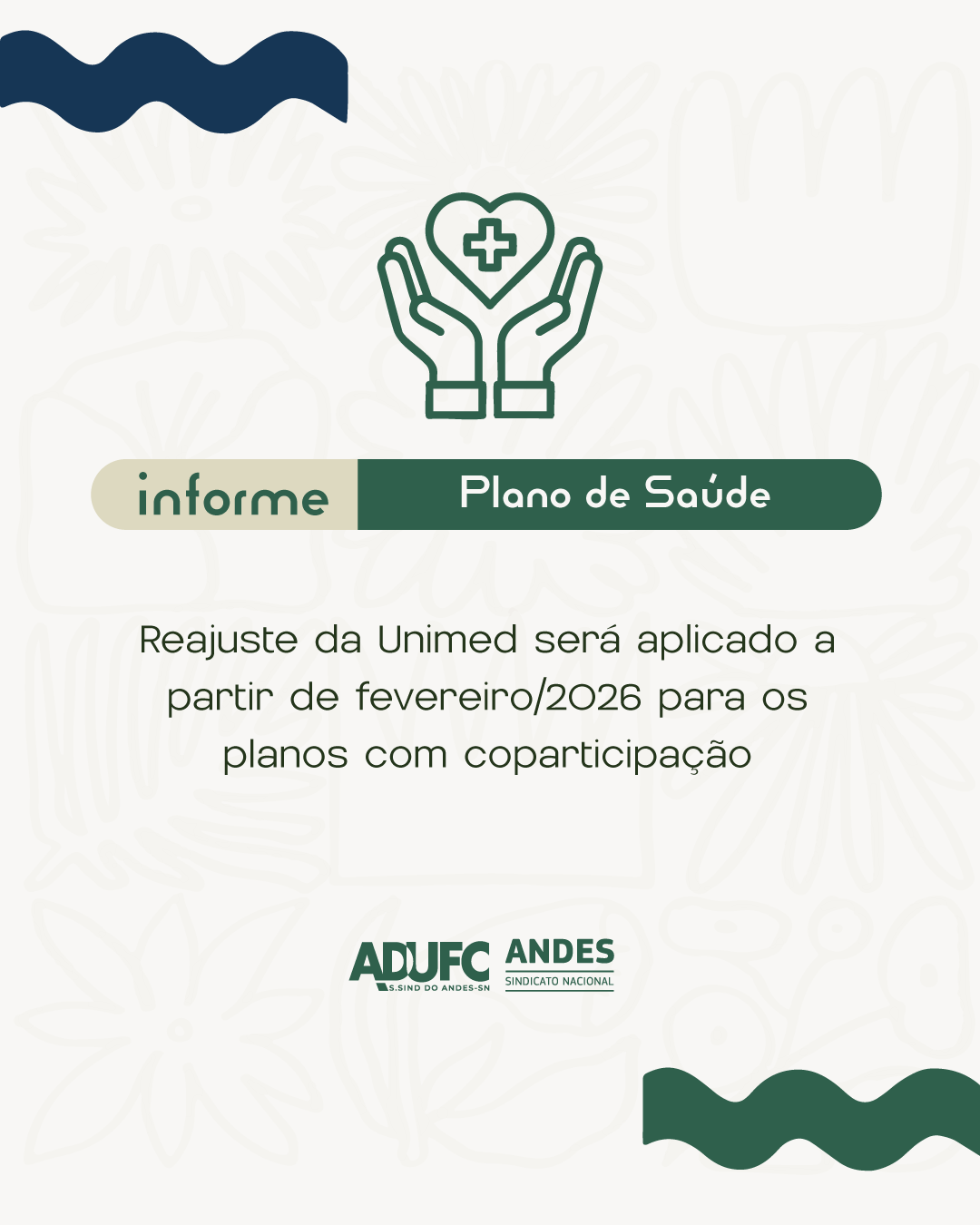 INFORME – Reajuste da Unimed será aplicado a partir de fevereiro/2026 para os planos com coparticipação